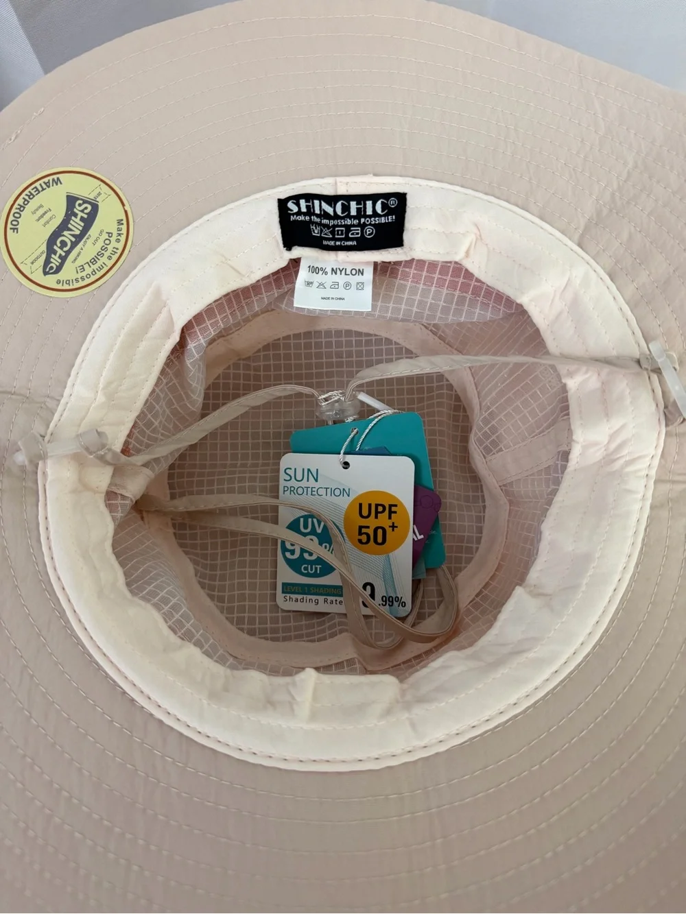 Peach Women's Foldable Wide-Brim Sun protection Hat - UPF 50+ Waterproof NWT